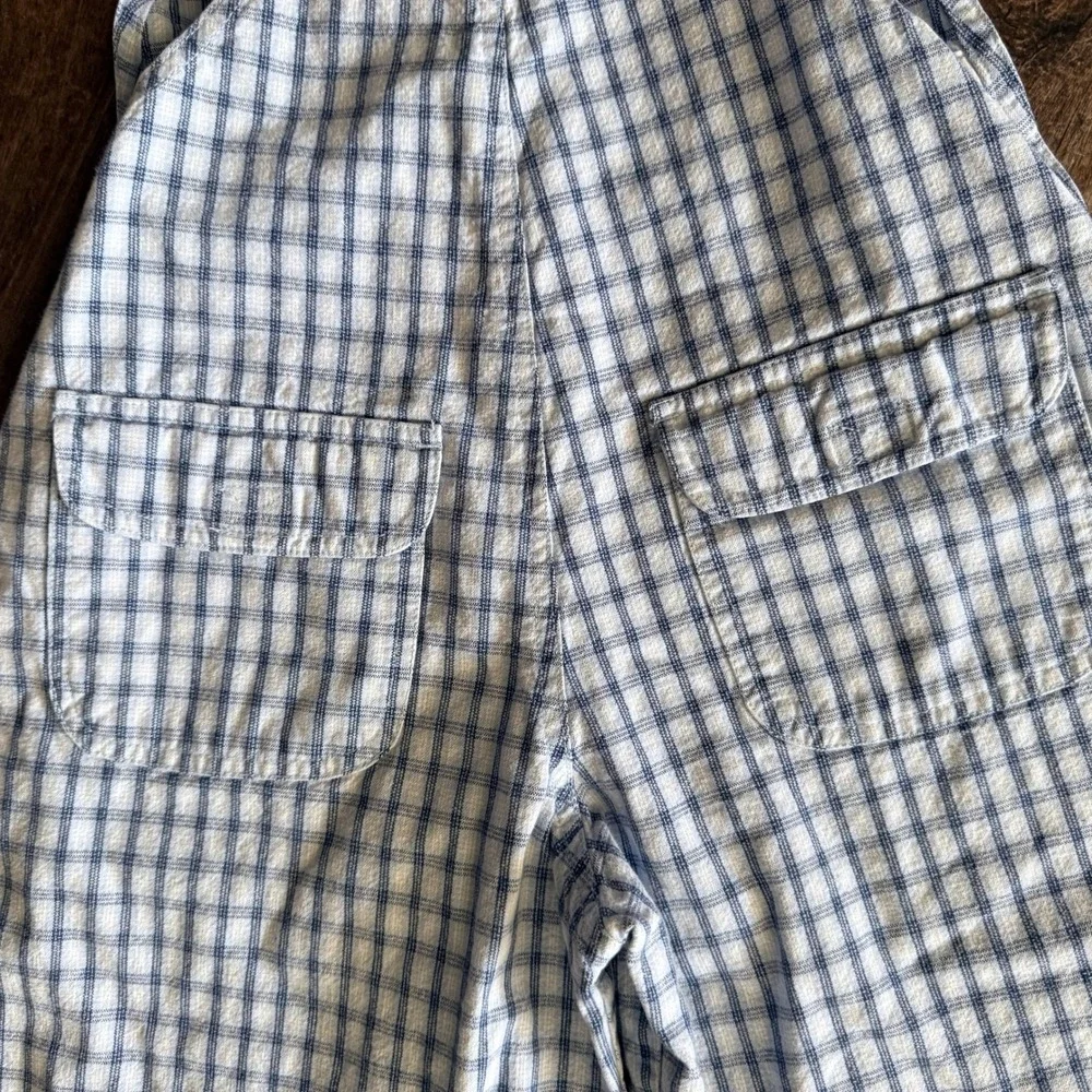 Old Navy Vintage Kids Cottagecore Plaid Bib Overalls,Blue White, 12